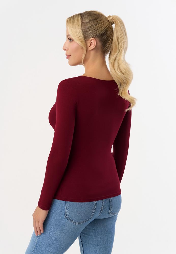 BABELL BLUZKA MANATI, DŁUGI RĘKAW - KOLOR DENIM, STALOWY, MARSALA, BORDO