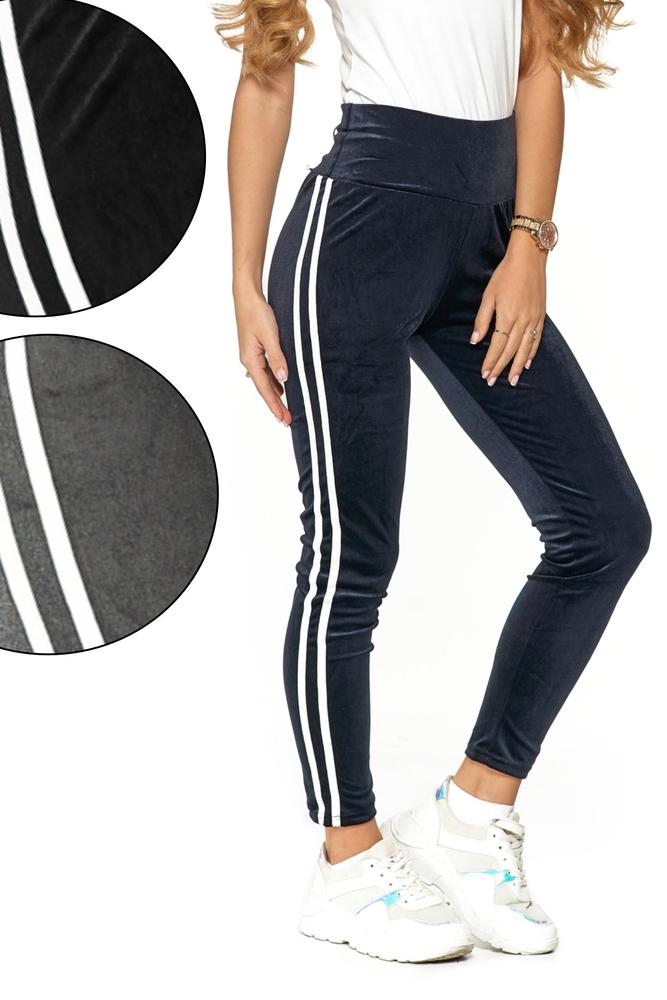 MORAJ LEGGINSY DAMSKIE WELUROWE Z LAMPASEM RDL1500-049