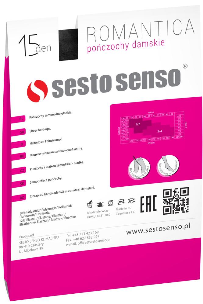 SESTO-SENSO POŃCZOCHY SAMONOŚNE ROMANTICA 15 DEN R013, PÓŁMATOWE