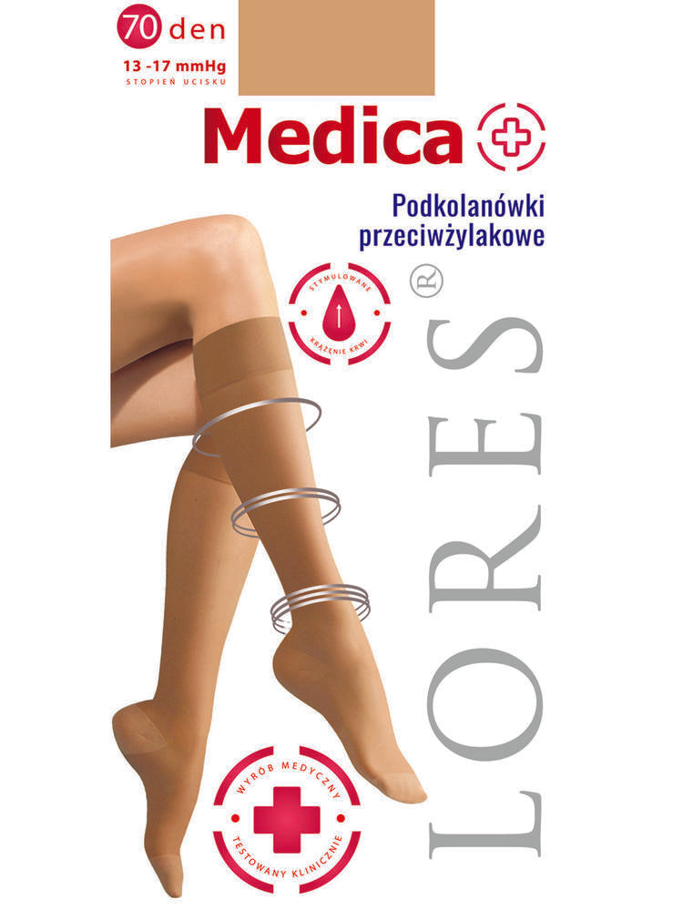 LORES PODKOLANÓWKI PRZECIWŻYLAKOWE MEDICA 70 DEN