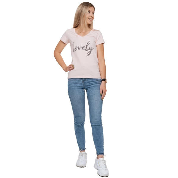 MORAJ T-SHIRT DAMSKI Z CEKINAMI BD2600-005