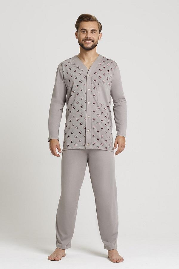 GUCIO PIŻAMA MĘSKA ROZPINANA DŁ.R, DŁ.S, PM 07 4XL-5XL (348314)