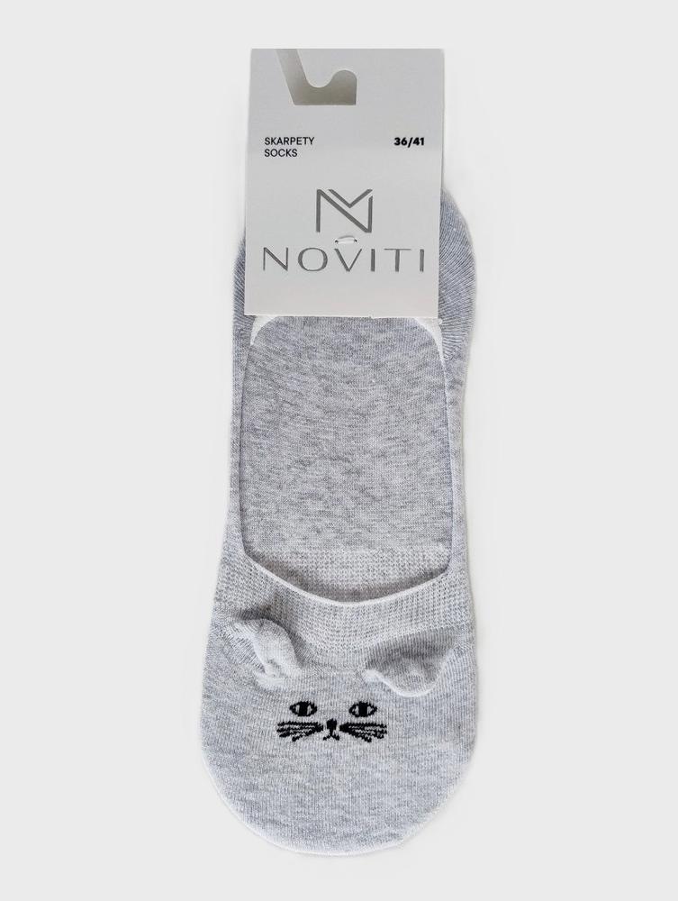 NOVITI STOPKI DAMSKIE ST115 BAWEŁNA USZY 3D SILIKON