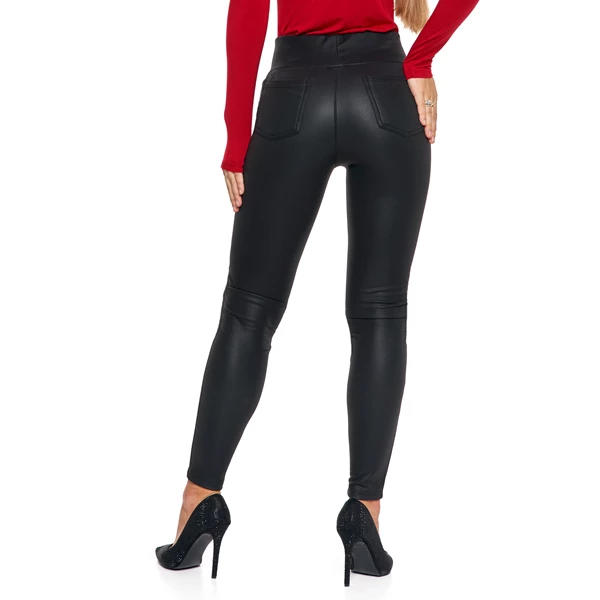 MORAJ DAMSKIE LEGGINSY Z WYSOKIM STANEM W STYLU SKÓRZANYM RDL2500-004