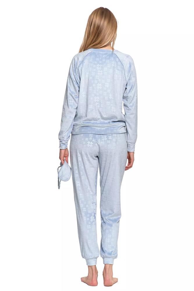 MORAJ PIŻAMA DAMSKA WELUROWA Z DŁUGIM RĘKAWEM I OPASKĄ NA OCZY PDD4800-010