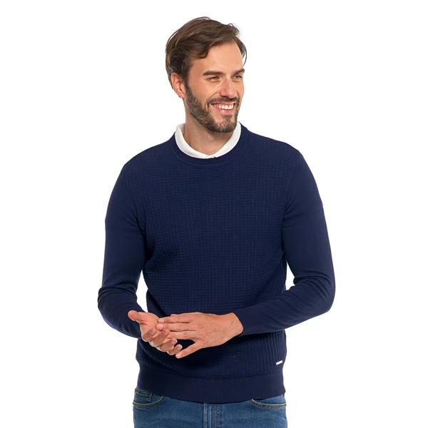 MORAJ MĘSKI SWETER KLASYCZNY Z WISKOZY ELEGANCKI OMS4500-004