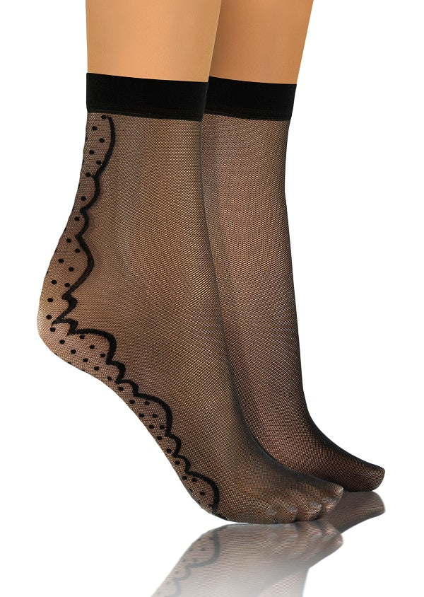 SKARPETKI SK SOCKS PRZEZROCZYSTE Z WZORKIEM