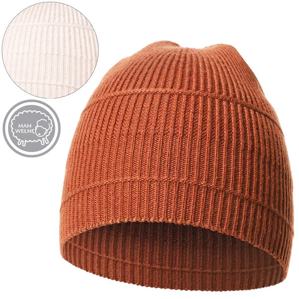 MORAJ CZAPKA DAMSKA BEANIE W PRĄŻEK Z DOMIESZKĄ WEŁNY DCZ2000-008