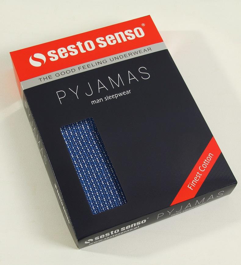 SESTO-SENSO MĘSKA PIŻAMA ROZPINANA DŁUGA BAWEŁNIANA 2636