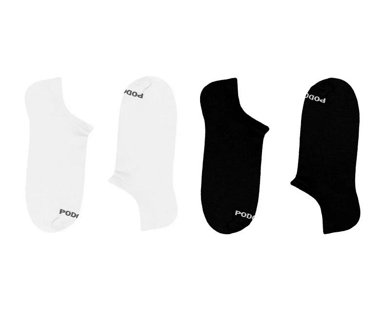 PODOLAND SKARPETKI STOPKI CZARNE, STOPKI BIAŁE - Z PRZĘDZY ZE SREBREM