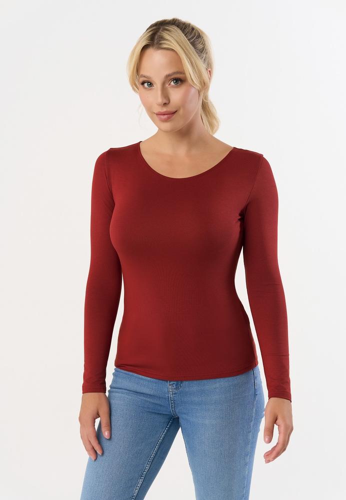 BABELL BLUZKA MANATI, DŁUGI RĘKAW - KOLOR DENIM, STALOWY, MARSALA, BORDO