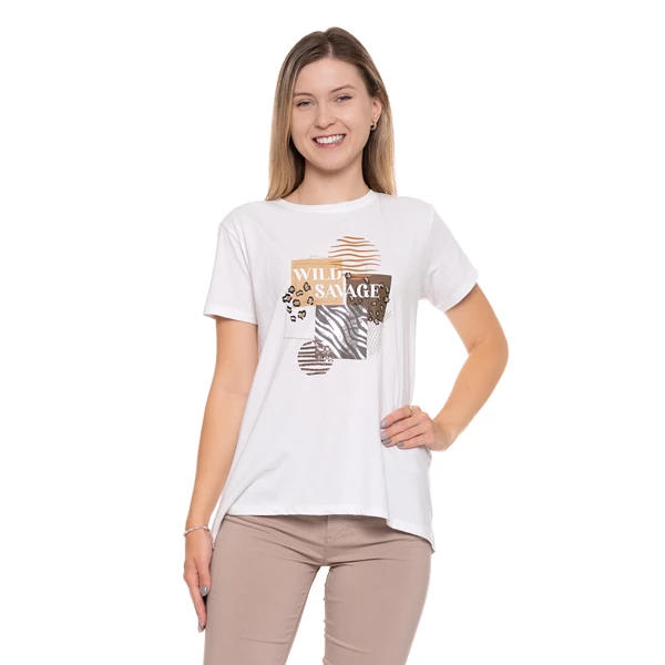 MORAJ T-SHIRT DAMSKI Z PRINTEM BD2500-029