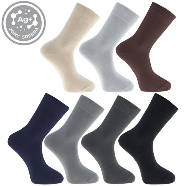 MORAJ SKARPETY MĘSKIE GARNITUROWE DŁUGIE Z JONAMI SREBRA SMCL350-001