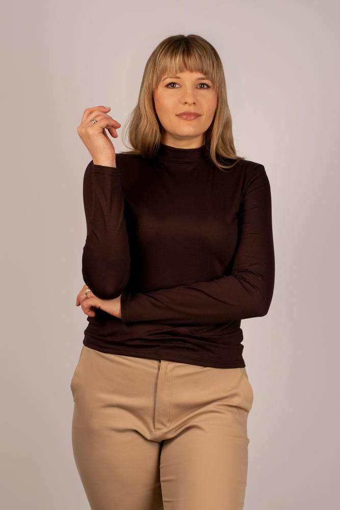 PÓŁGOLF BLUZKA DAMSKA RESTA - KOLOR BRĄZOWY BABELL AW25