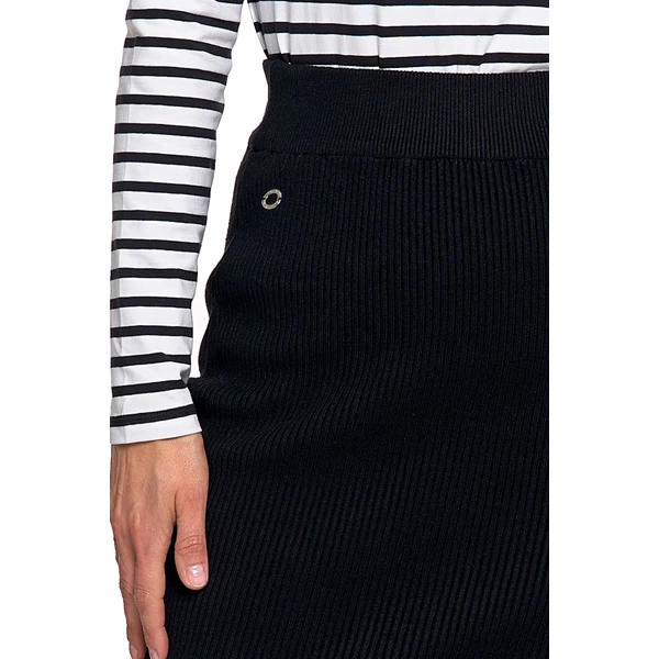 MORAJ SPÓDNICA DAMSKA MIDI W PRĄŻEK OŁÓWKOWA SD3500-003