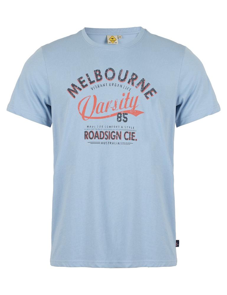 RAJ-POL ROADSIGN THEME 2 MĘSKI T-SHIRT MELBOURNE, NIEBIESKI 19-007580-3, 19-007580-1, 19-007580-2, 19-007580-4, 19-007580-5