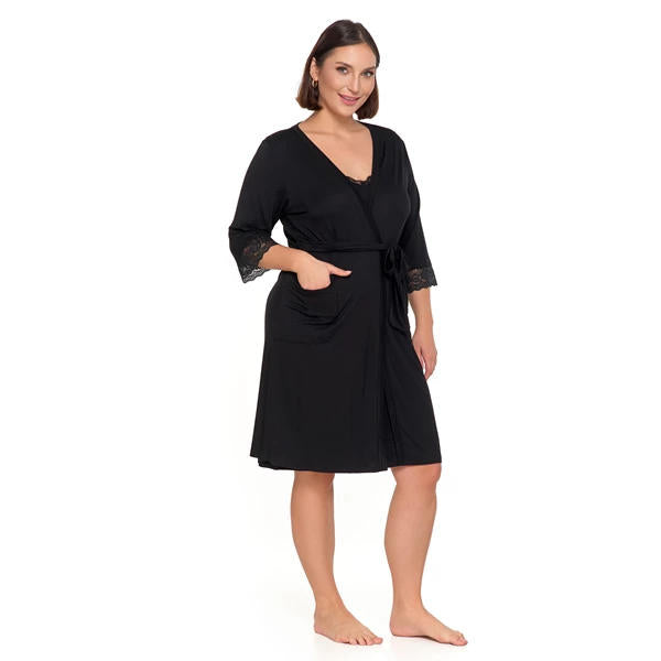 MORAJ SZLAFROK DAMSKI Z KORONKĄ PLUS SIZE PDSZ4100-004 S/S 2025