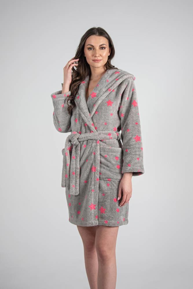 DE LAFENSE 673 SZLAFROK GWIAZDKI KRÓTKI RĘKAW KAPTUR