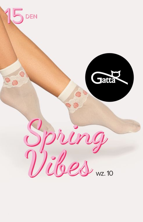 SPRING VIBES - SKARPETKI DAMSKIE WZORZYSZTE 15 DEN 000.16Z