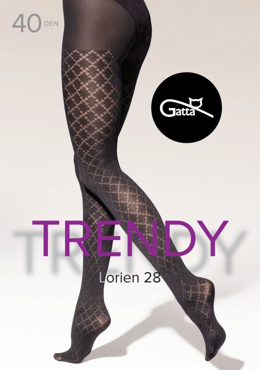 LORIEN 26, 27, 28, 29 - RAJSTOPY DAMSKIE WZORZYSTE 40 DEN - 000.198 - TRENDY AW25/26