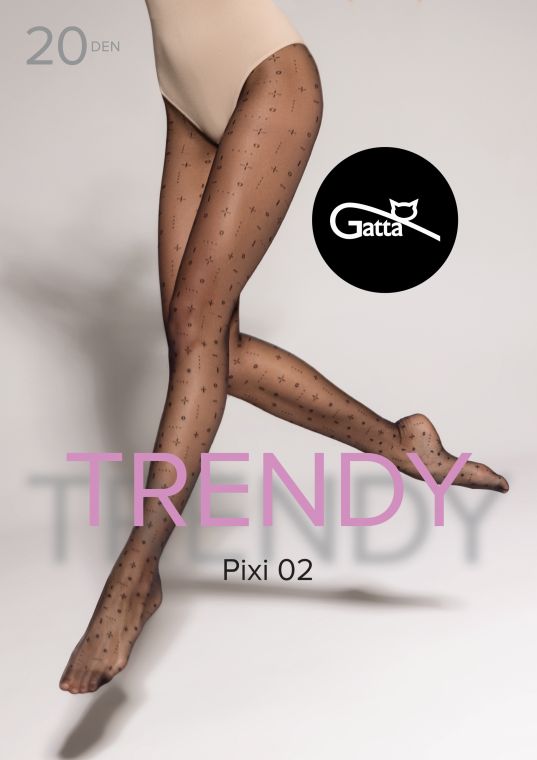 PIXI 01, 02 - RAJSTOPY DAMSKIE WZORZYSTE 20 DEN 000.36Y - TRENDY 2024