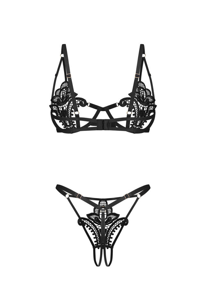 OBSESSIVE LUISE SUBLIM BLACK KOMPLET 2-CZ OTWARTY