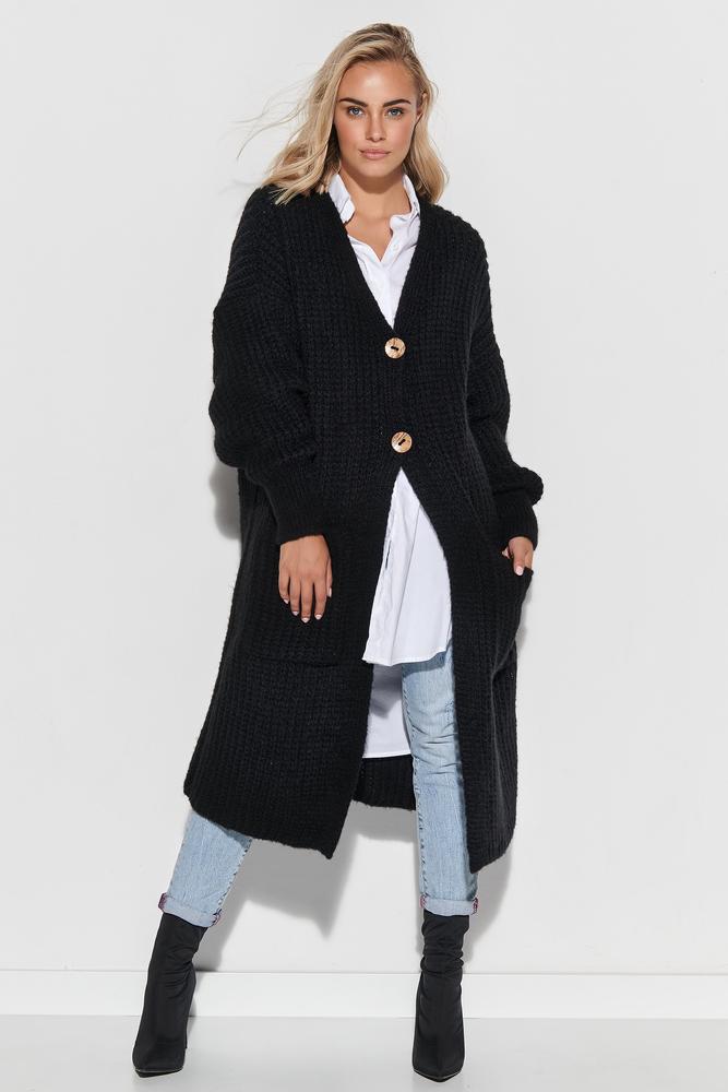 MAKADAMIA SWETER KARDIGAN Z KIESZENIAMI I GUZIKAMI CAMEL S101