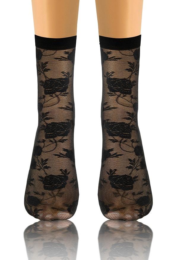 SESTO-SENSO SKARPETKI SK SOCKS PRZEZROCZYSTE Z WZORKIEM