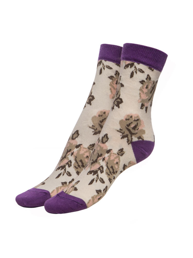 FIORE ROSES - SKARPETKI BAWEŁNIANE - G1086