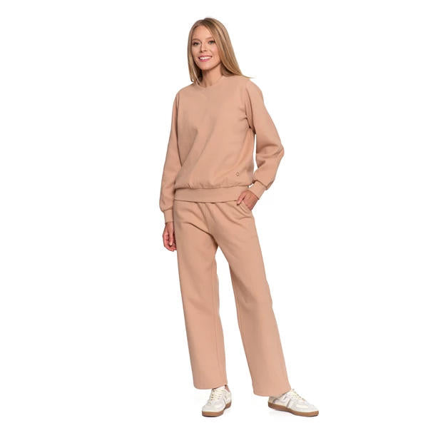 MORAJ DAMSKIE SPODNIE DRESOWE OCIEPLANE Z WYSOKIM STANEM OSD4000-001