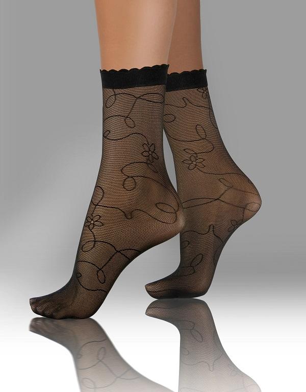 SESTO-SENSO SKARPETKI SK SOCKS PRZEZROCZYSTE Z WZORKIEM