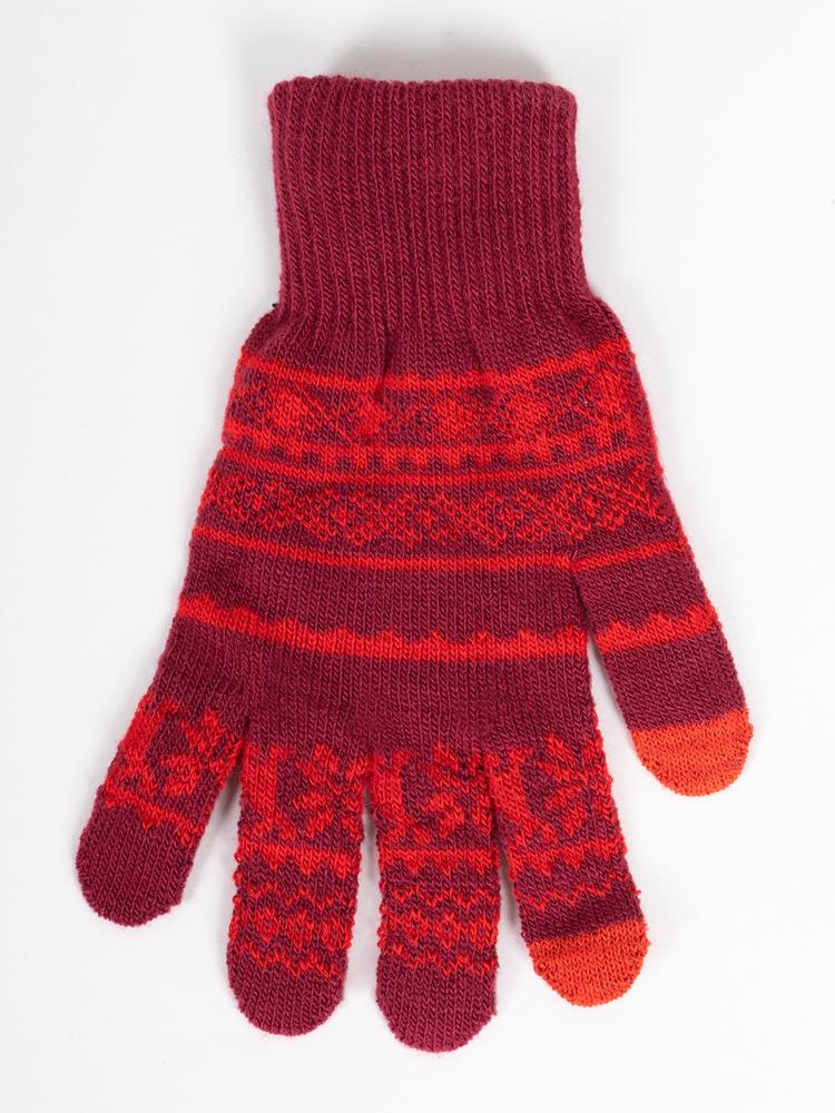 YO RĘKAWICZKI DZIEWCZĘCE 5-PALCOWE OCIEPLONE DOTYKOWE RED-0019G