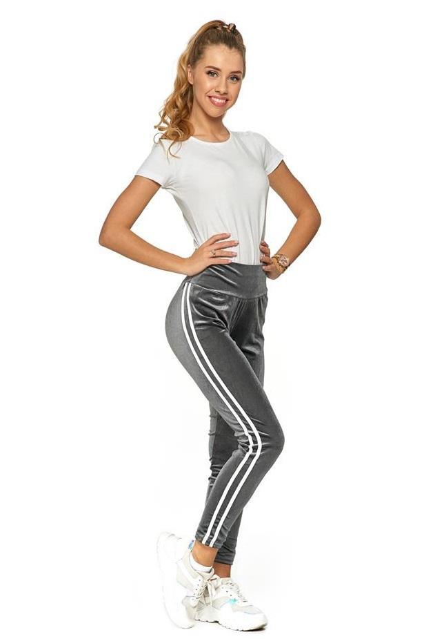 MORAJ LEGGINSY DAMSKIE WELUROWE Z LAMPASEM RDL1500-049