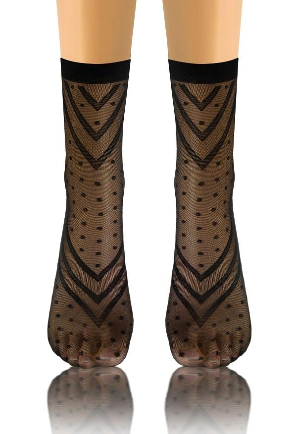 SESTO-SENSO SKARPETKI SK SOCKS PRZEZROCZYSTE Z WZORKIEM