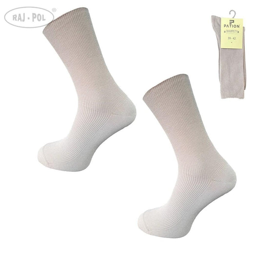 RAJ-POL SKARPETY BEZUCISKOWE BAWEŁNIANE COMFORT MEDYCZNE SZARE 799527