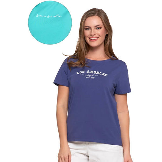 MORAJ T-SHIRT DAMSKI BAWEŁNIANY KLASYCZNY Z NAPISEM BD1500-019