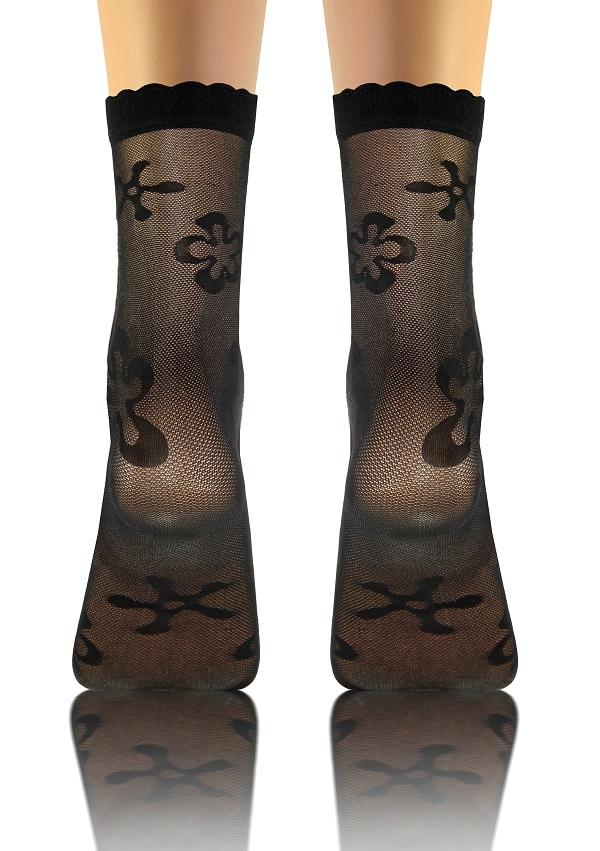 SESTO-SENSO SKARPETKI SK SOCKS PRZEZROCZYSTE Z WZORKIEM