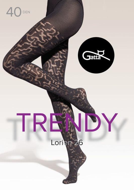 GATTA LORIEN 26, 27, 28, 29 - RAJSTOPY DAMSKIE WZORZYSTE 40 DEN - 000.198 - TRENDY AW25/26