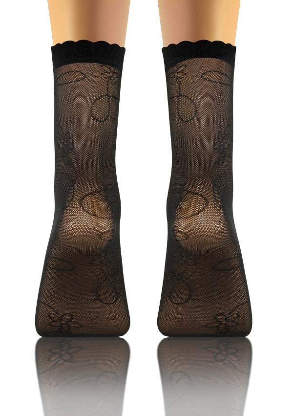 SESTO-SENSO SKARPETKI SK SOCKS PRZEZROCZYSTE Z WZORKIEM