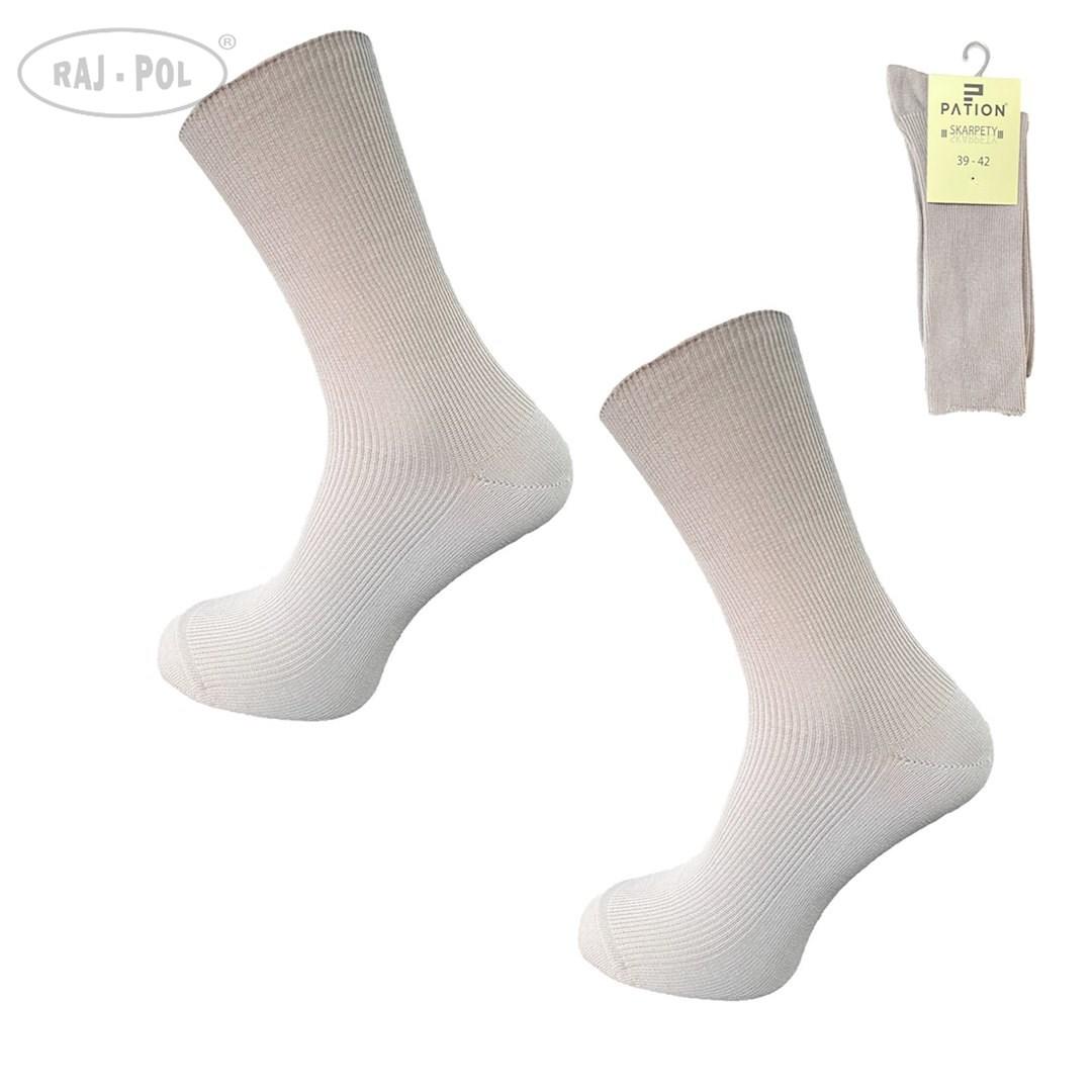 RAJ-POL SKARPETY BEZUCISKOWE BAWEŁNIANE COMFORT MEDYCZNE SZARE 799534, 799541