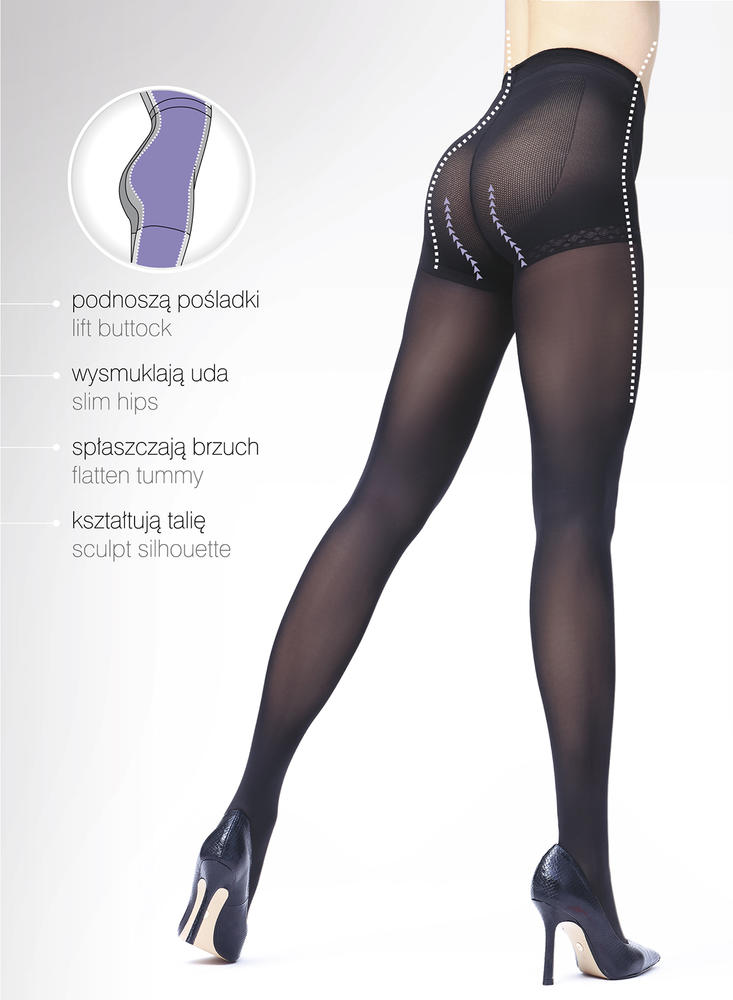 KNITTEX RAJSTOPY MODELUJĄCE SYLWETKĘ PUSH UP 40 DEN