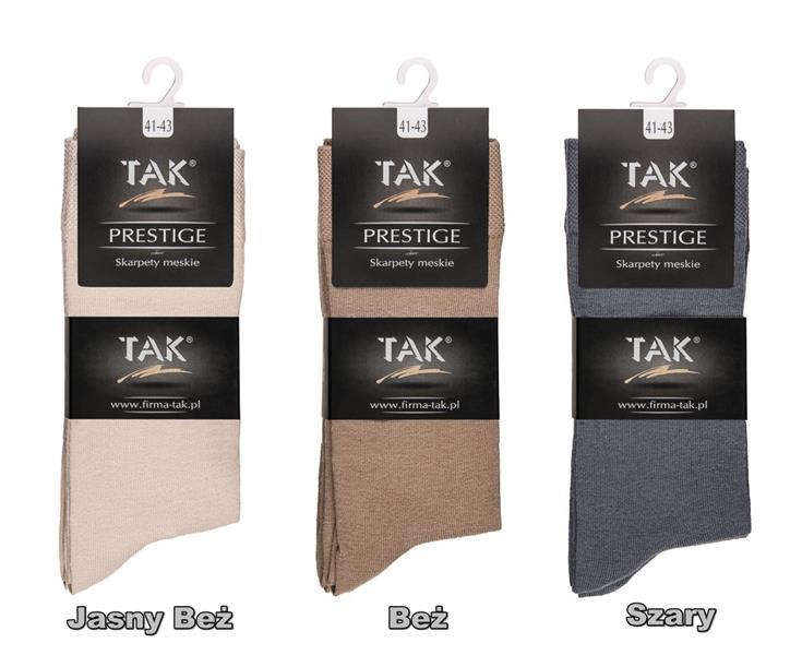 TAK SKARPETY MĘSKIE BAWEŁNA+LYCRA, PRESTIGE - ostatnie sztuki