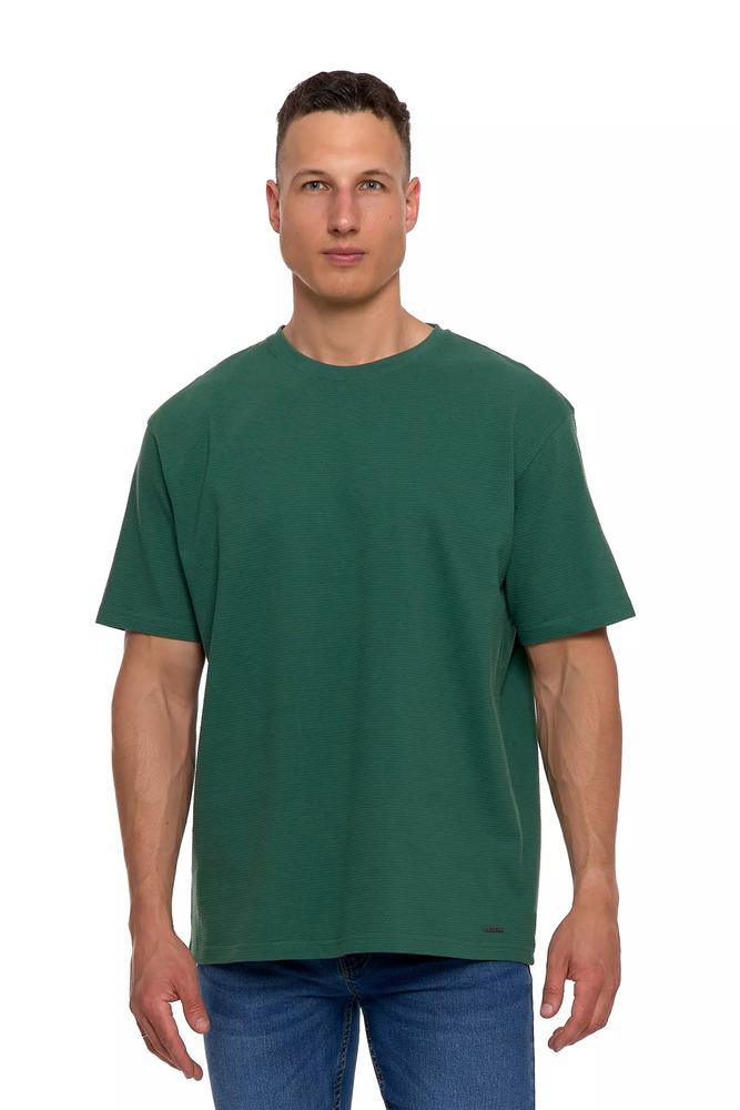 MORAJ T-SHIRT MĘSKI Z PRĄŻKOWANĄ STRUKTURĄ OTS2400-001