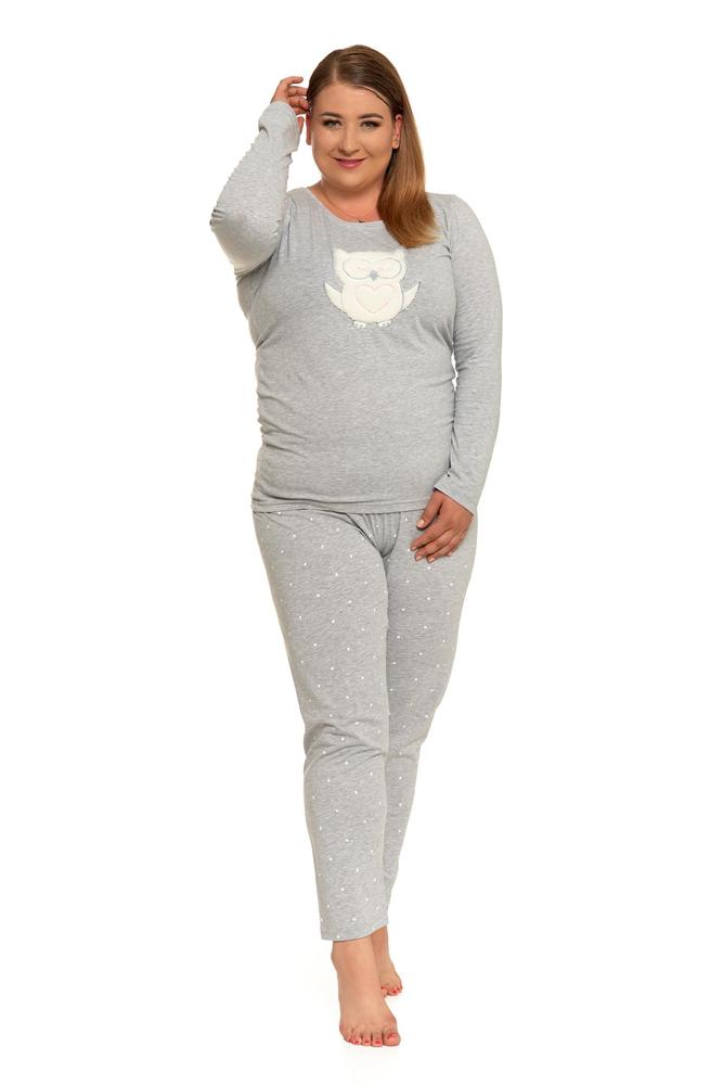 MORAJ PIŻAMA DAMSKA DŁUGI RĘKAW SÓWKA PLUS SIZE PDD5600-004 - AW2023/24