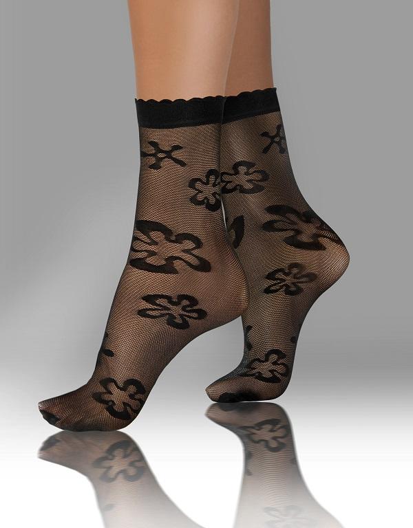 SESTO-SENSO SKARPETKI SK SOCKS PRZEZROCZYSTE Z WZORKIEM