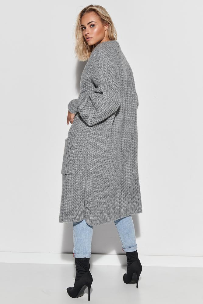 MAKADAMIA SWETER KARDIGAN Z KIESZENIAMI I GUZIKAMI CAMEL S101