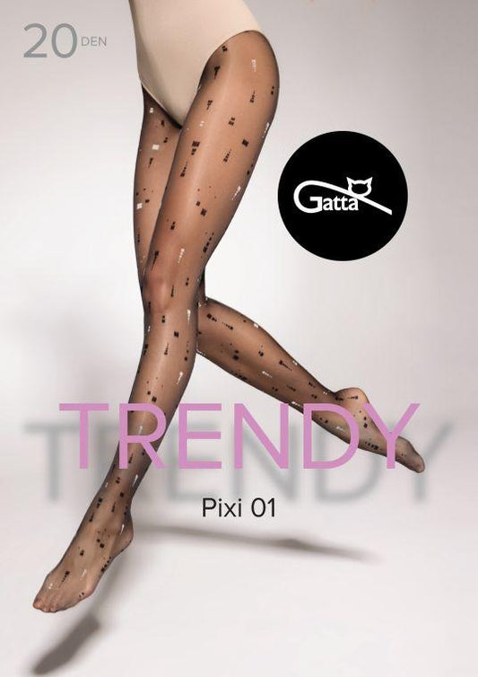 GATTA PIXI 01, 02 - RAJSTOPY DAMSKIE WZORZYSTE 20 DEN 000.36Y - TRENDY 2024