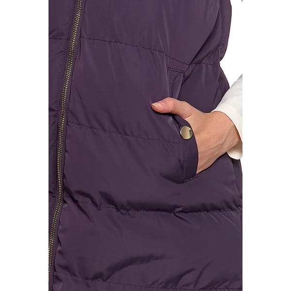 MORAJ KAMIZELKA DAMSKA PUCHOWA DŁUGA Z KAPTUREM BEZRĘKAWNIK ODW5500-002