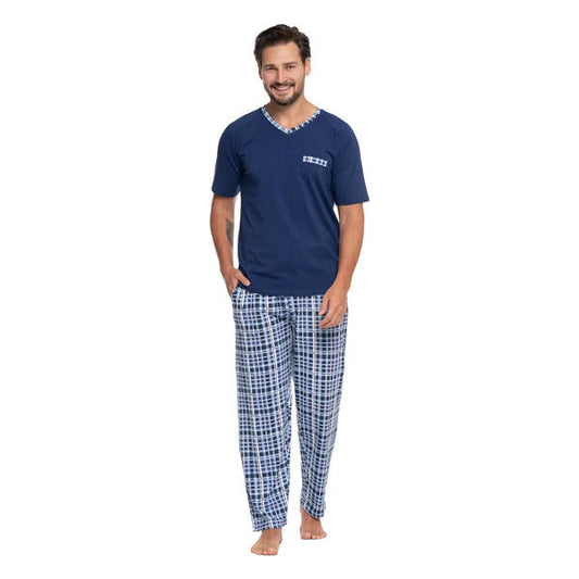MORAJ PIŻAMA MĘSKA Z KRÓTKIM RĘKAWEM PLUS SIZE PDM3600-001 S/S 2025