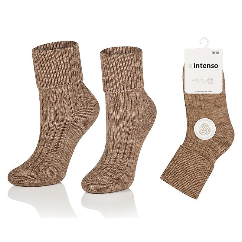 INTENSO SKARPETKI WEŁNIANE BEZUCISKOWE DAMSKI NATURAL WOOL  ART. 1078 (Stary Symbol STAK-108)